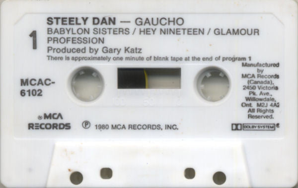 Steely Dan – Gaucho - 1980, Cassette VinylPursuit.com