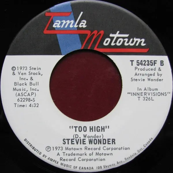 Stevie Wonder – Higher Ground -  7" Single, 1973 Original Vinyl Pursuit Inc