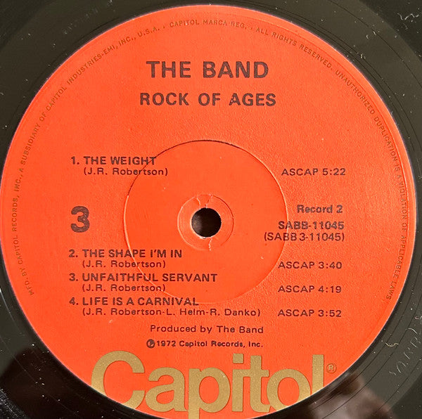 The Band – Rock Of Ages: The Band In Concert VinylPursuit.com