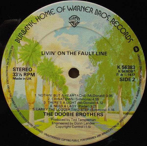 The Doobie Brothers – Livin' On The Fault Line - 1977 UK Original! VinylPursuit.com