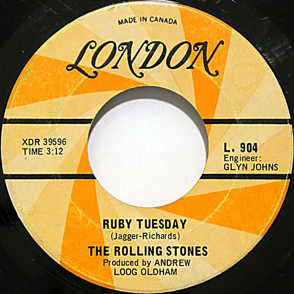 The Rolling Stones – Let's Spend The Night Together / Ruby Tuesday -  7" Single - 1967 Original Vinyl Pursuit Inc