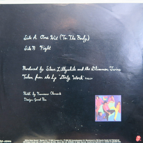 The Rolling Stones – One Hit To The Body -  7" Single, 1986 Vinyl Pursuit Inc
