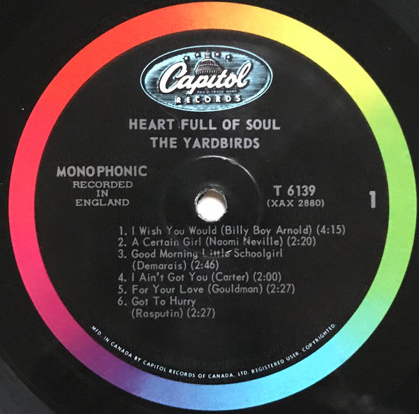 The Yardbirds ‎– Heart Full Of Soul - Rare MONO 6000 Series! – Vinyl ...