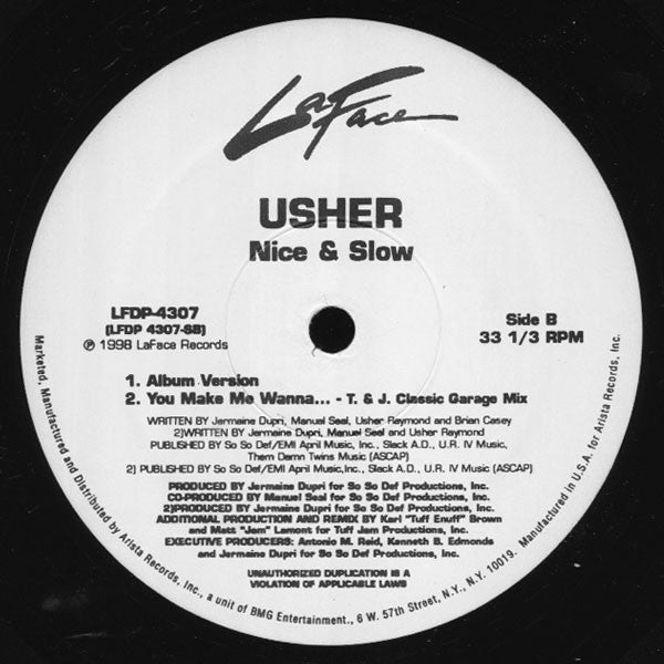 Usher – Nice and Slow - 1998 Original VinylPursuit.com