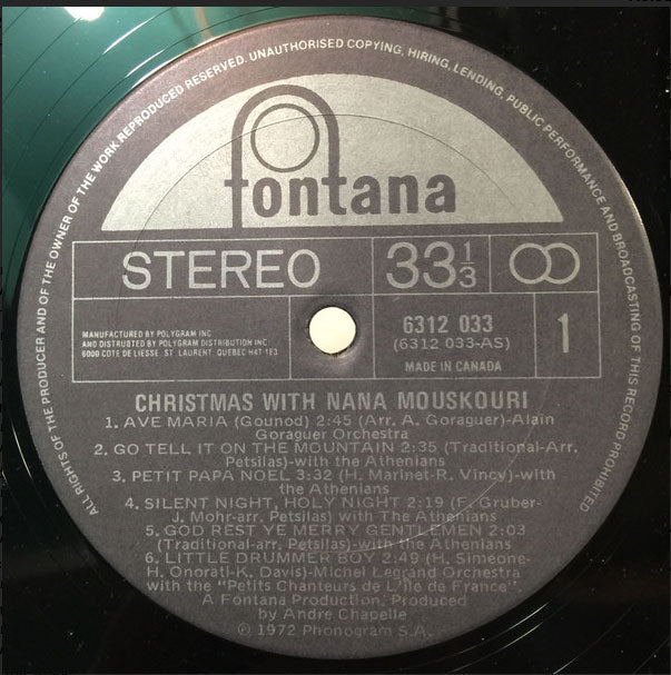 Nana Mouskouri – Christmas With Nana Mouskouri - In Shrinkwrap! VinylPursuit.com