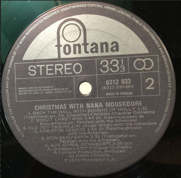 Nana Mouskouri – Christmas With Nana Mouskouri - In Shrinkwrap! VinylPursuit.com
