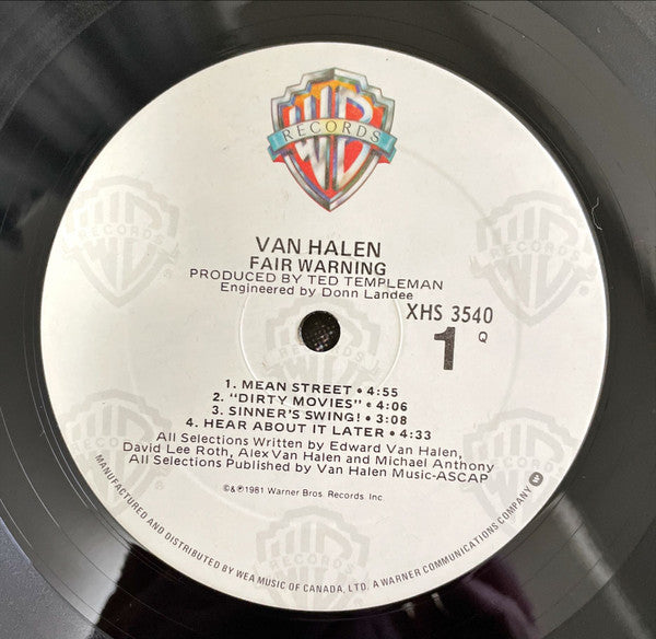 Van Halen - Fair Warning - 1983, RARE! VinylPursuit.com