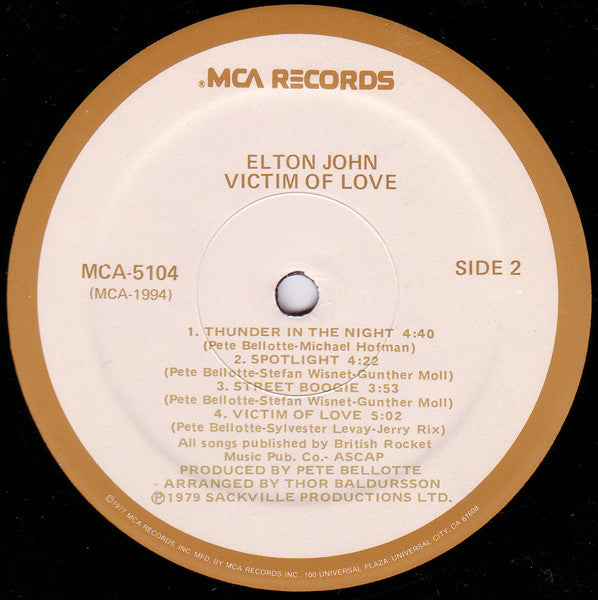 Elton John – Victim Of Love - 1979 US Pressing SEALED! VinylPursuit.com