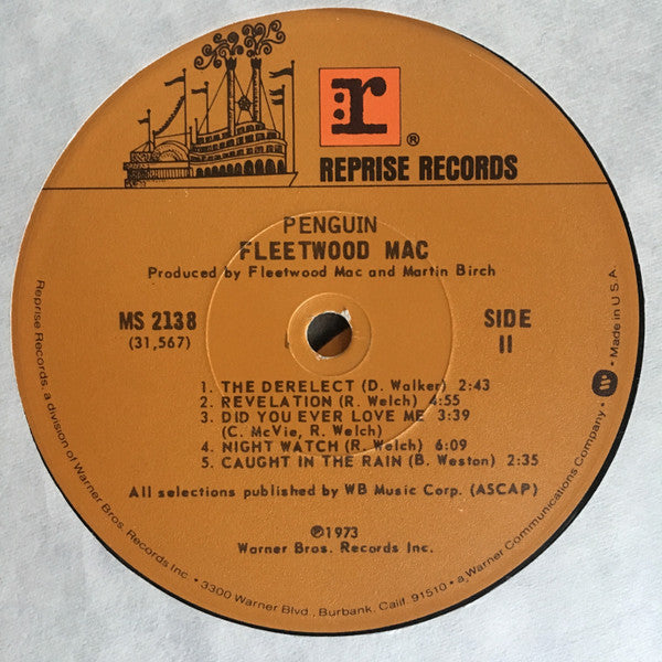 Fleetwood Mac Penguin 1973 US Pressing Vinyl Pursuit Inc