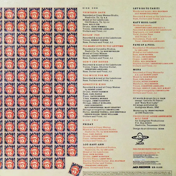 JJ Cale – 5 - 1979 Orignal Near Mint VinylPursuit.com