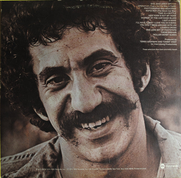 Jim Croce Photographs And Memories His Greatest Hits 1974 Original