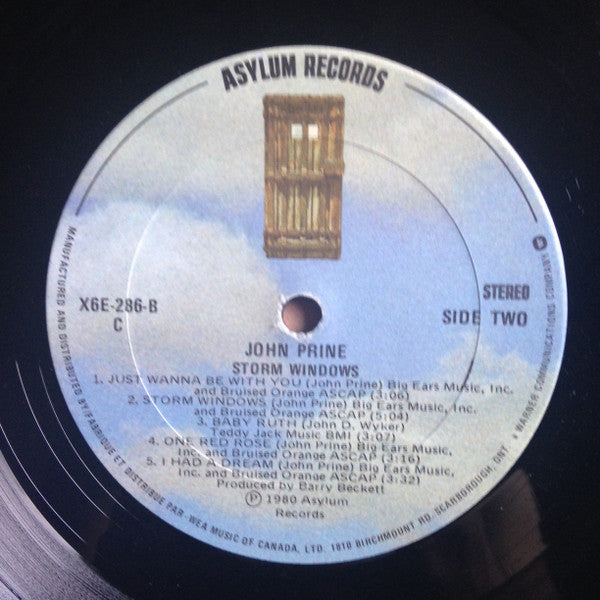 John Prine Storm Windows 1980 Pressing! Vinyl Pursuit Inc