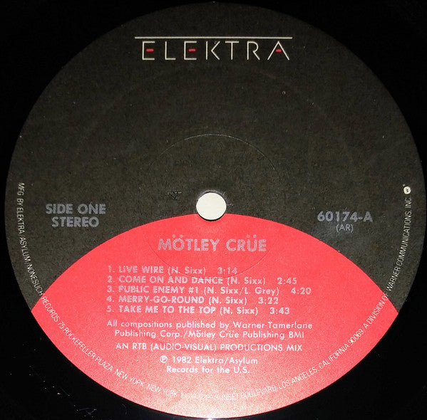 Motley Crue Too Fast For Love 1982 US Pressing! Vinyl Pursuit Inc