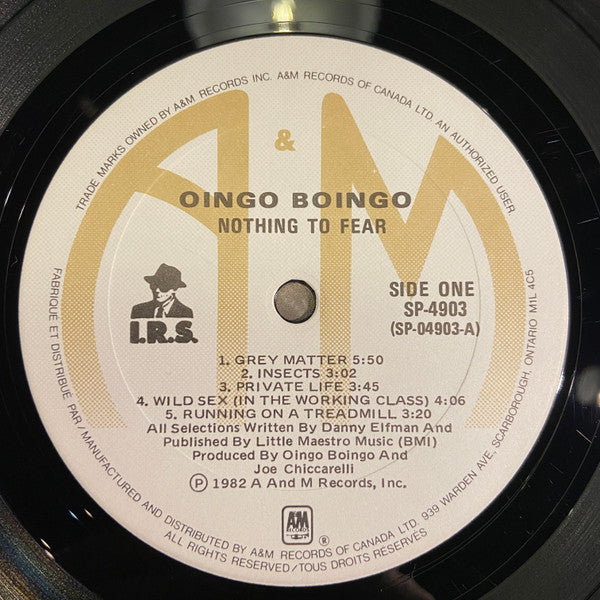 Oingo Boingo – Nothing To Fear - Rare 1982 Pressing! Vinyl Pursuit Inc