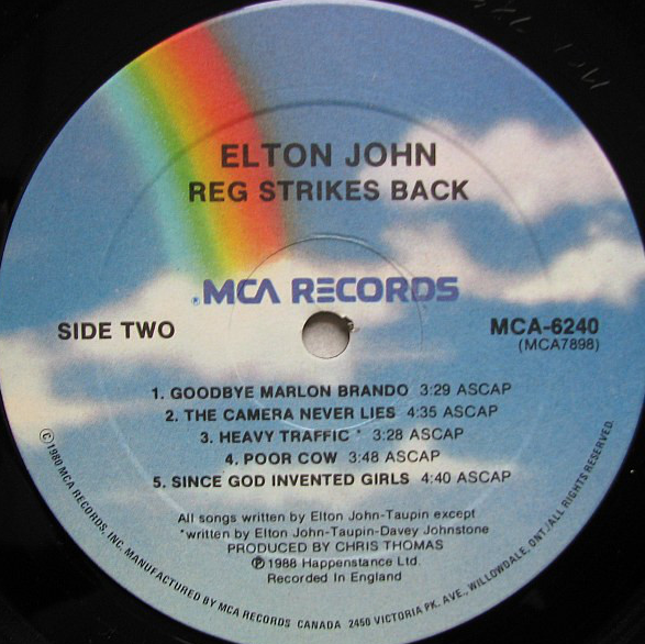 Elton John – Reg Strikes Back - 1988 VinylPursuit.com