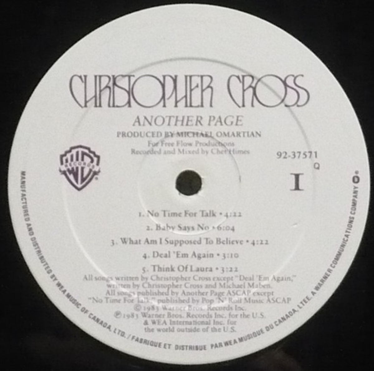 Christopher Cross – Another Page VinylPursuit.com
