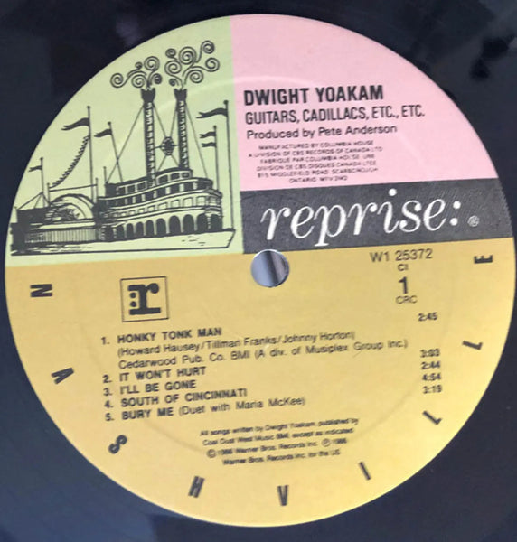 Dwight Yoakam ‎ Guitars, Cadillacs, Etc., Etc. 1986 Vinyl Pursuit Inc