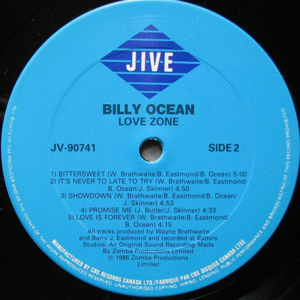 Billy Ocean – Love Zone - 1986 VinylPursuit.com