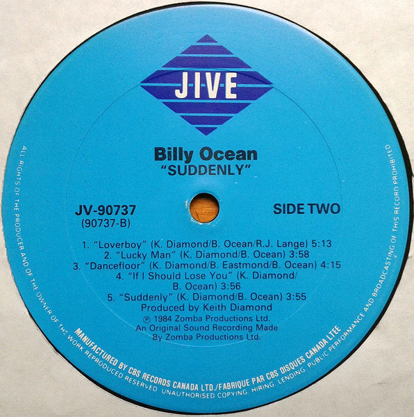 Billy Ocean – Suddenly - 1984 – Vinyl Pursuit Inc