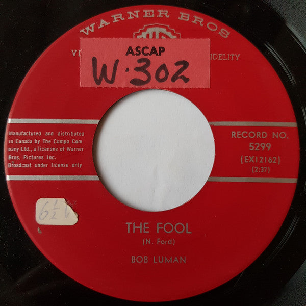 Bob Luman – The Fool - 7" Single VinylPursuit.com