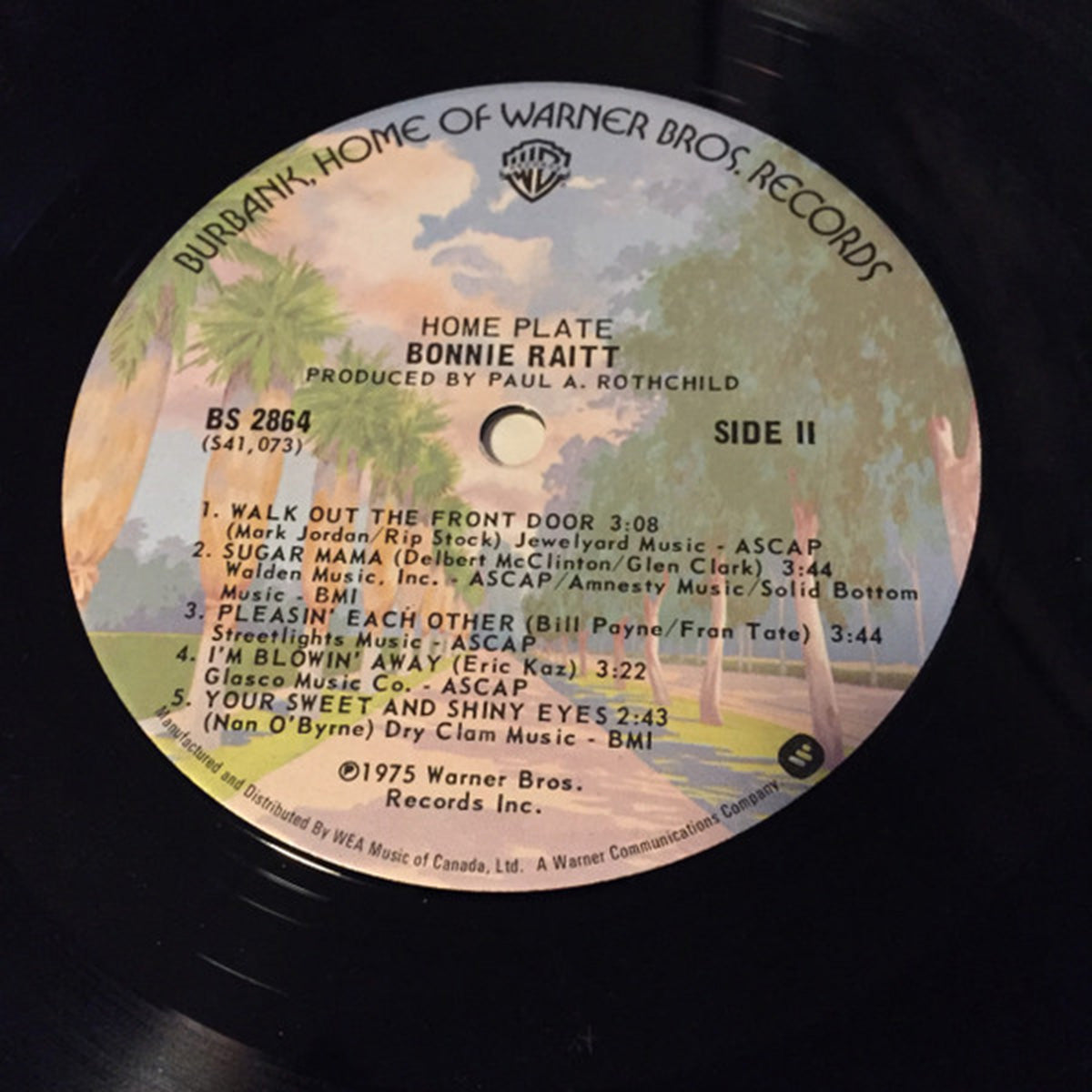 Bonnie Raitt – Home Plate - 1975 Vinyl Pursuit Inc