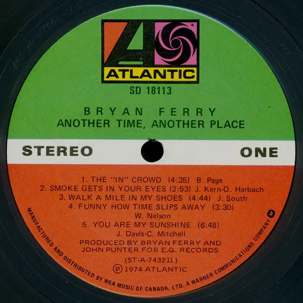Bryan Ferry – Another Time, Another Place - 1974 Original VinylPursuit.com