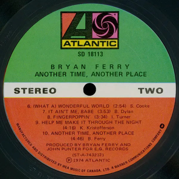Bryan Ferry – Another Time, Another Place - 1974 Original VinylPursuit.com
