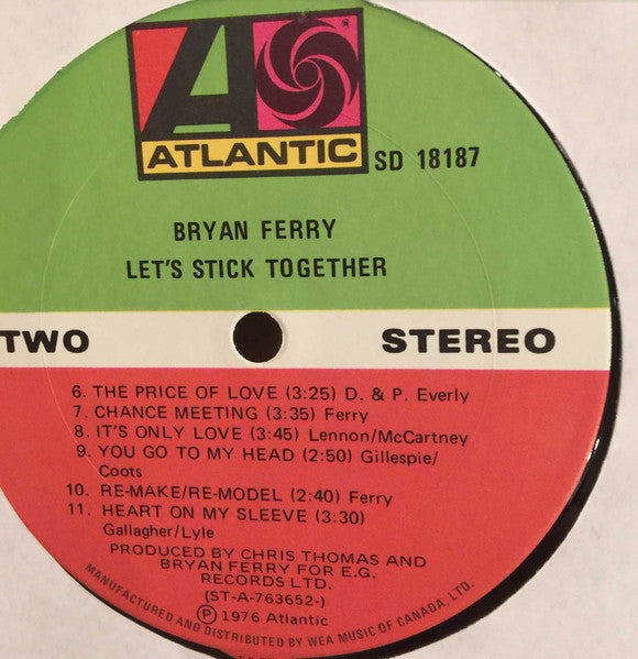 Bryan Ferry – Let's Stick Together – Vinyl Pursuit Inc