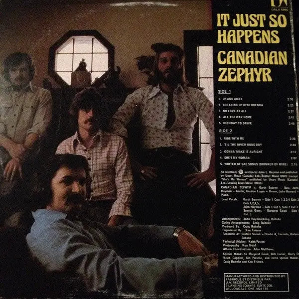 Canadian Zephyr – It Just So Happens - 1976 Original in Shrinkwrap Vinyl Pursuit Inc