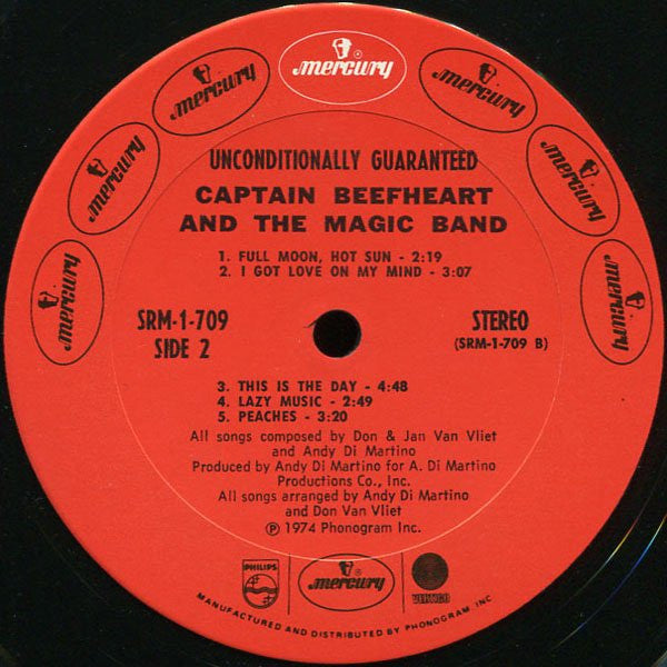 Captain Beefheart And The Magic Band – Unconditionally Guaranteed - 1974 US Original Vinyl Pursuit Inc