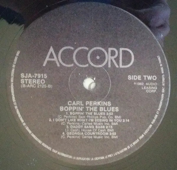 Carl Perkins – Boppin' The Blues - 1982 French Original Pressing Vinyl Pursuit Inc