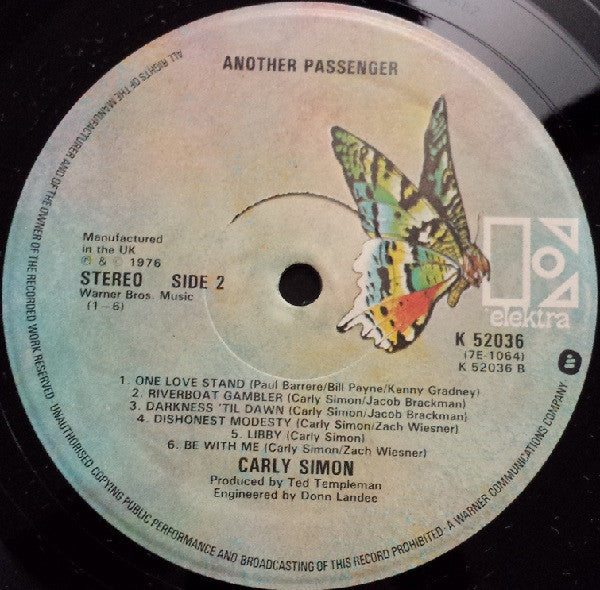 Carly Simon – Another Passenger UK Pressing VinylPursuit.com