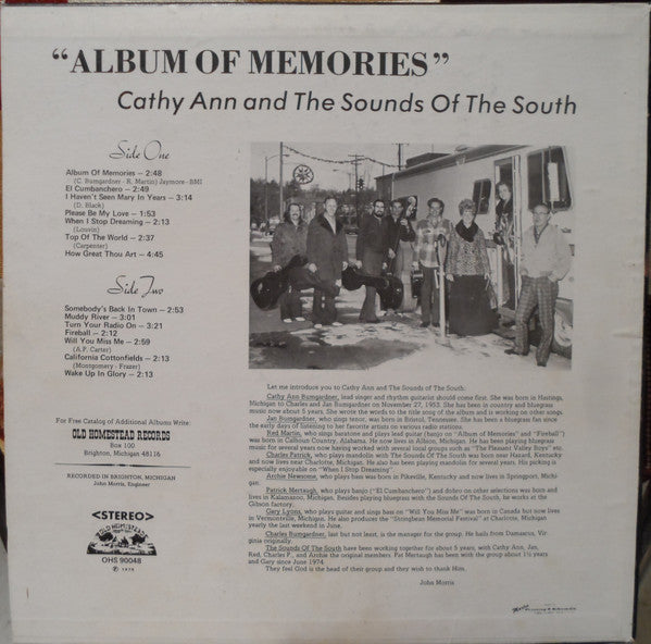 Cathy Ann And The Sounds Of The South – Album Of Memories US Pressing VinylPursuit.com