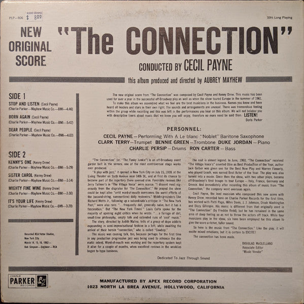 Cecil Payne – The Connection - 1962 US Pressing VinylPursuit.com
