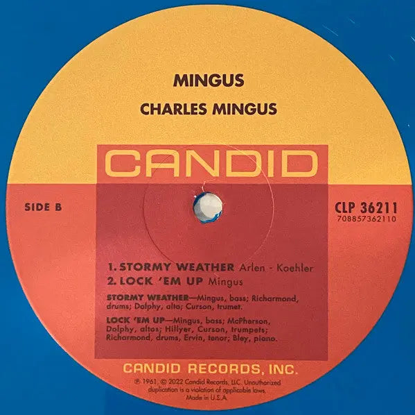 Charles Mingus – Mingus - Record Store Day Pressing, Turquoise Vinyl In Shrinkwrap Vinyl Pursuit Inc