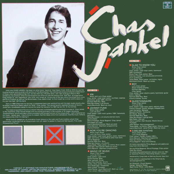 Chas Jankel – Questionnaire VinylPursuit.com