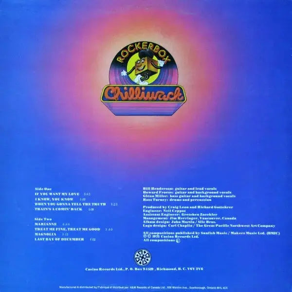 Chilliwack – Rockerbox -  1975 Original! Vinyl Pursuit Inc