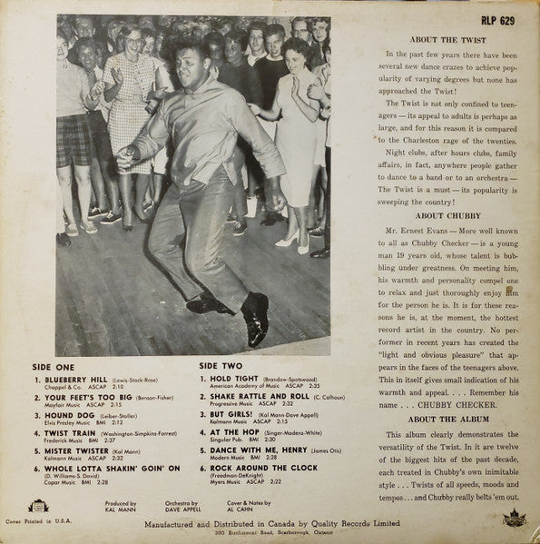Chubby Checker – For Twisters Only -  1960 MONO Pressing Vinyl Pursuit Inc