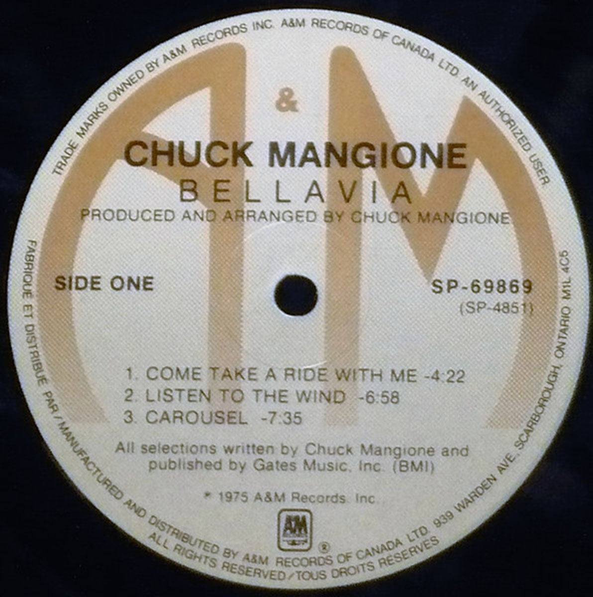 Chuck Mangione – Bellavia - 1975 VinylPursuit.com