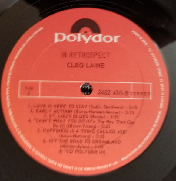 Cleo Laine – In Retrospect VinylPursuit.com