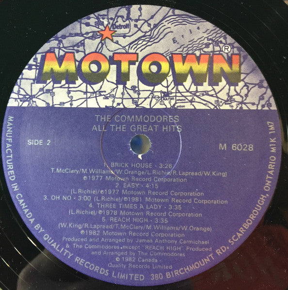 Commodores – All The Great Hits! 1982 Original VinylPursuit.com