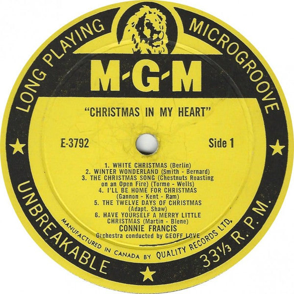 Connie Francis – Christmas In My Heart VinylPursuit.com