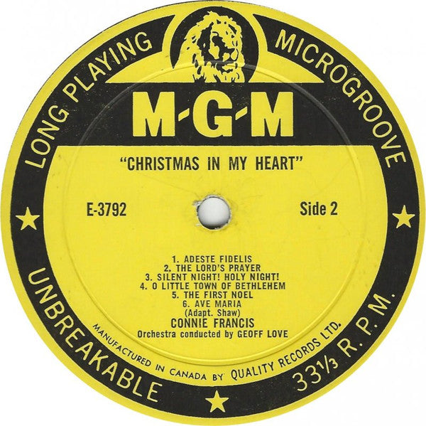 Connie Francis – Christmas In My Heart VinylPursuit.com