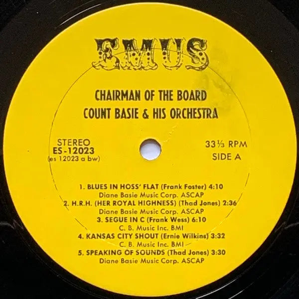 Count Basie – Chairman Of The Board - 1975 US Pressing Vinyl Pursuit Inc