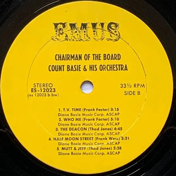 Count Basie – Chairman Of The Board - 1975 US Pressing Vinyl Pursuit Inc