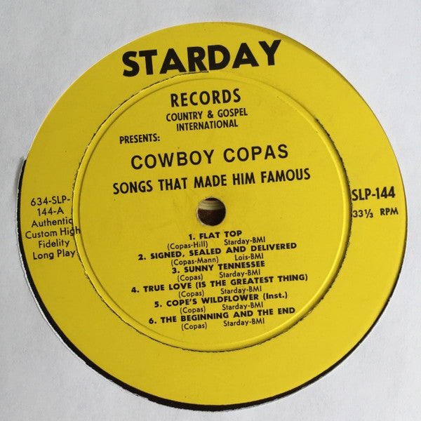 Cowboy Copas – Songs That VinylPursuit.com