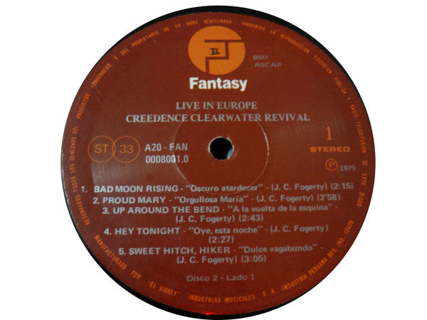 Creedence Clearwater Revival – Live In Europe Peru Pressing VinylPursuit.com