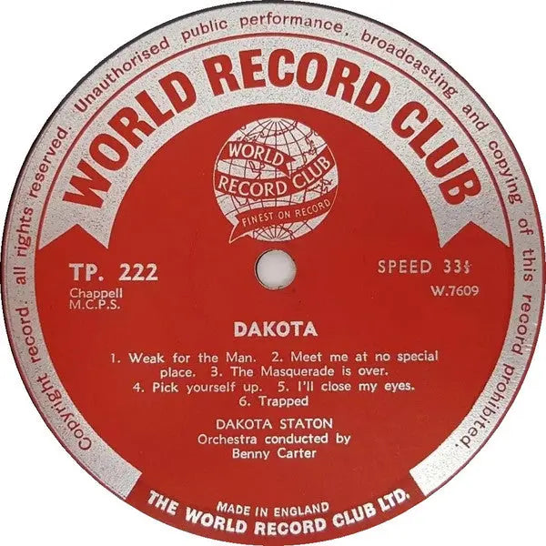 Dakota Staton – Dakota - UK 1962 Original Pressing Vinyl Pursuit Inc