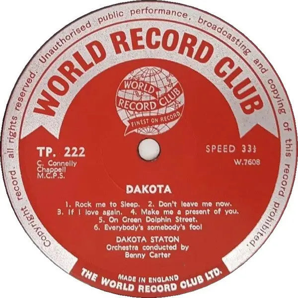 Dakota Staton – Dakota - UK 1962 Original Pressing Vinyl Pursuit Inc