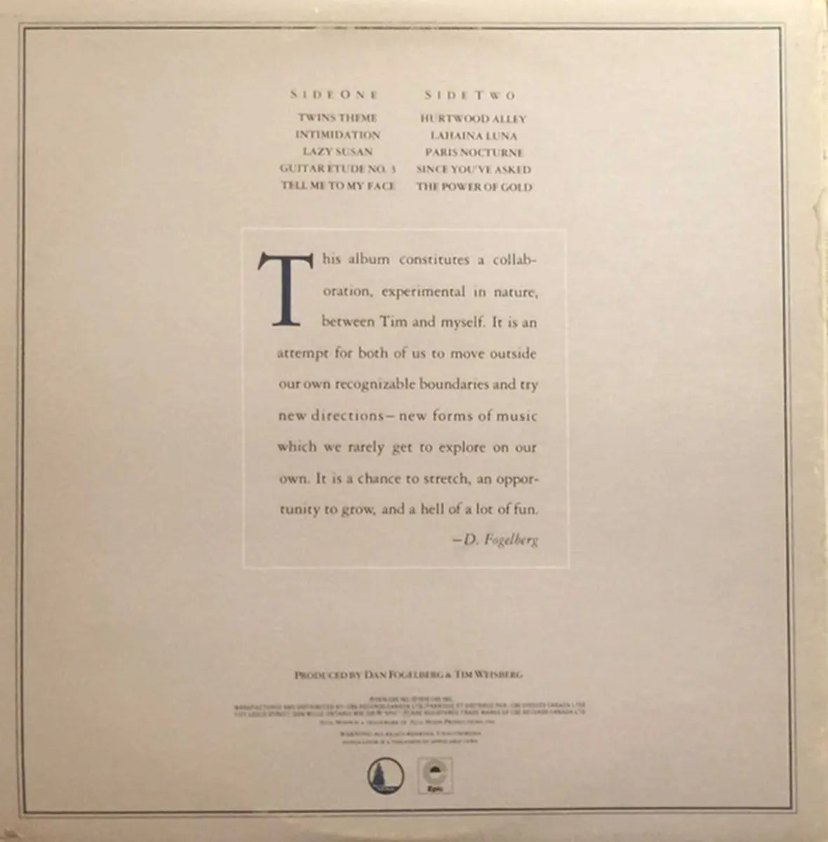 Dan Fogelberg & Tim Weisberg – Twin Sons Of Different Mothers - 1978 VinylPursuit.com